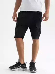 Krótkie Spodenki Bojówki Alpha Industries Ripstop Jogger Short Czarne Odzież obuwie dodatki Odzież męska Spodenki męskie