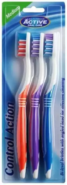 ACTIVE ORAL CARE Control Action Medium 3szt Zdrowie i uroda Kosmetyki i akcesoria Pielęgnacja zębów i jamy ustnej