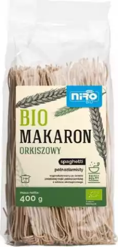 BIO Makaron pełnoziar spaghetti 400g NIRO Artykuły Spożywcze Makarony