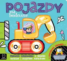 Pojazdy na budowie Pierwsza kolorowanka z grubym obrysem i okrągłymi naklejkami Papierowa zabawka Książki Dla dzieci