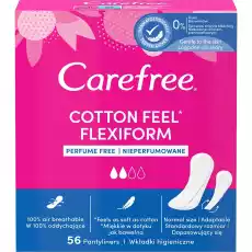 Carefree Cotton Feel Flexiform wkładki higieniczne nieperfumowane 56szt Zdrowie i uroda Kosmetyki i akcesoria Pielęgnacja ciała Higiena intymna Środki higieniczne