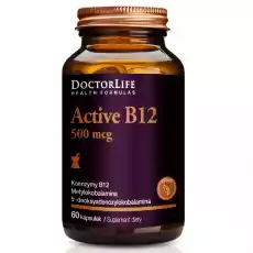 Doctor Life Active B12 aktywna witamina B12 500mg suplement diety 60 kapsułek Zdrowie i uroda Zdrowie Witaminy minerały suplementy diety