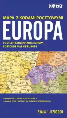 Europa 15 200 000 mapa z kodami pocztowymi Książki Turystyka mapy atlasy