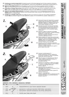 STELAŻ SHAD KSHK0VR67ST KAWASAKI VERSYS 650 0709 Motoryzacja Części motocyklowe