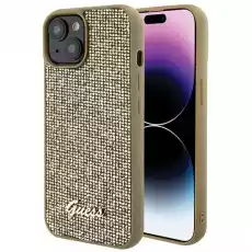 Guess GUHCP15SPMSDGSD iPhone 15 61 złotygold hardcase Disco Metal Script Telefony i akcesoria Akcesoria telefoniczne Etui