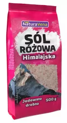 SÓL HIMALAJSKA RÓŻOWA DROBNO MIELONA JODOWANA 500 g NATURAVENA Artykuły Spożywcze Przyprawy