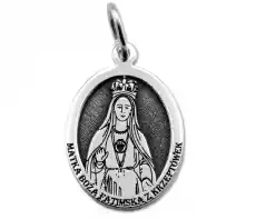 Medalik srebrny z wizerunkiem Matki Bożej Fatimskiej z Krzeptówek MEDMBFK01 Biżuteria i zegarki Wyroby jubilerskie Inne wyroby jubilerskie