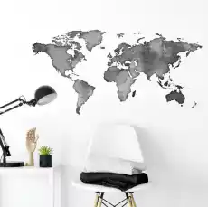 Naklejka na ścianę shadow world map wymiary naklejki szer 80cm x wys 40cm Dom i ogród