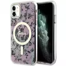 Guess GUHMN61HCFWSP iPhone 11 Xr 61 różowypink hardcase Flower MagSafe Telefony i akcesoria Akcesoria telefoniczne Etui