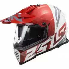 KASK LS2 MX436 PIONEER EVO EVOLVE RED WHITE Sport i rekreacja Sporty motorowe Kaski do sportów motorowych