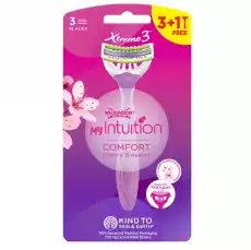 Wilkinson My Intuition Xtreme 3 Comfort Cherry Blossom jednorazowe maszynki do golenia dla kobiet 4szt Zdrowie i uroda Kosmetyki i akcesoria Pielęgnacja ciała Depilacja