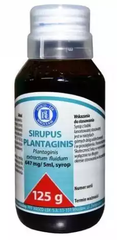 PLANTAGINIS syrop 125g Zdrowie i uroda Zdrowie Leki Przeziębienie i grypa