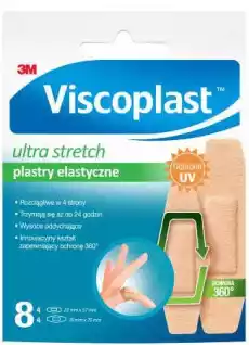 VISCOPLAST Ultra Stretch plastry x 8 sztuk Zdrowie i uroda Zdrowie Apteczki i materiały opatrunkowe