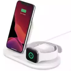 Ładowarka indukcyjna Belkin Boost 3in1 Qi dla Apple Watch Airpods iPhone biała Telefony i akcesoria Akcesoria telefoniczne Ładowarki i kable