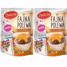 Delecta Fajna polewa pomarańczowa do dekoracji wypieków Zestaw 2 x 80 g Artykuły Spożywcze Produkty sypkie