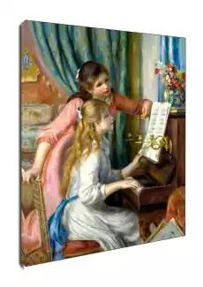 Two Young Girls at the Piano Auguste Renoir obraz na płótnie Wymiar do wyboru 20x30 cm Dom i ogród Wyposażenie wnętrz Dekoracja Obrazy i plakaty