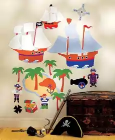 Naklejki dla dzieci Piraci i Wyspa Skarbów Dla dziecka Pokoik dziecięcy Dziecięce akcesoria dekoracyjne