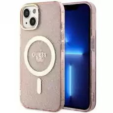 Guess GUHMP14SHCMCGP iPhone 14 61 różowypink hardcase Glitter Gold MagSafe Telefony i akcesoria Akcesoria telefoniczne Etui