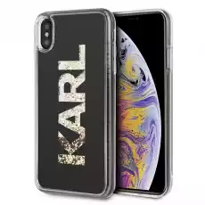 Karl Lagerfeld KLHCI65KAGBK iPhone Xs Max czarnyblack Karl logo Glitter Telefony i akcesoria Akcesoria telefoniczne Etui