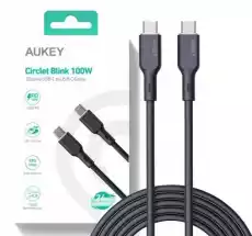 AUKEY CBSCC102 silokonowy kabel USB C USB C 18m 5A 100WPD 20V Telefony i akcesoria