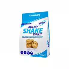 6PAK Milky Shake Whey 700g białko WPC o smaku ciasteczkowym Sport i rekreacja Odżywki i suplementy