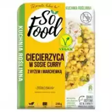 So Food Ciecierzyca w sosie curry z ryżem i marchewką 330 g Artykuły Spożywcze Gotowe dania