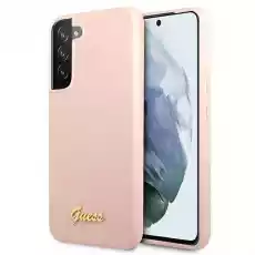 Guess GUHCS22MLSLMGPP S22 S906 różowypink hardcase Silicone Script Metal Logo Telefony i akcesoria Akcesoria telefoniczne Etui