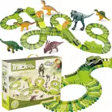 Tor wyścigowy dla dzieci park dinozaurów 320 elementów z figurkami dinozaurow Dla dziecka Zabawki Zabawki dla chłopców Parkingi garaże i tory wyścigowe