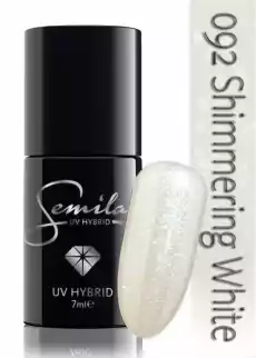 Semilac lakier hybrydowy 7ml 092 Shimmering White Zdrowie i uroda Kosmetyki i akcesoria Manicure i pedicure Lakiery do paznokci