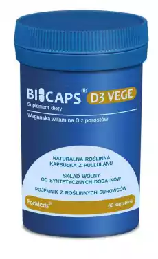 ForMeds Bicaps D3 VEGE 2000 iu wegańskiej witaminy D3 z porostów 60 kapsułek Sport i rekreacja Odżywki i suplementy