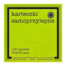 Ziemia Obiecana Karteczki samoprzylepne Fluo 75 x 75 mm zielony 100 Biuro i firma Sprzęt biurowy Kserokopiarki i drukarki biurowe Akcesoria do kserokopiarek i drukarek biurowych Papiery i