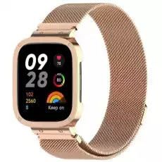 Etui z paskiem Bizon Strap Case Watch Chain do Xiaomi Redmi Watch 3 różowozłote Telefony i akcesoria Akcesoria telefoniczne Pokrowce i kabury do telefonów