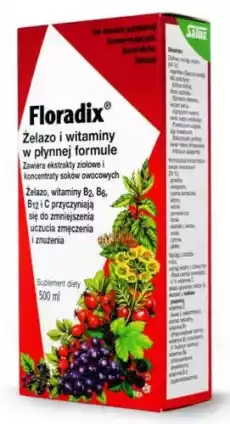 Floradix Żelazo i Witaminy tonik 500ml Zdrowie i uroda Zdrowie Witaminy minerały suplementy diety