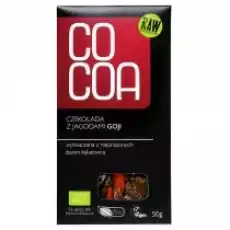 Cocoa Czekolada surowa z jagodami goji 50 g Bio Artykuły Spożywcze Słodycze