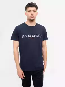 TShirt Z Nadrukiem Męski Granatowy Moro Sport Name Logo Odzież obuwie dodatki Odzież męska Koszulki męskie