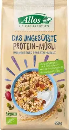 MUSLI PROTEINOWE BEZ DODATKU CUKRÓW BIO 450 g ALLOS Artykuły Spożywcze Płatki śniadaniowe