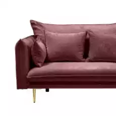 Sofa do salonu Glam bordowazłote nóżki Dom i ogród Meble