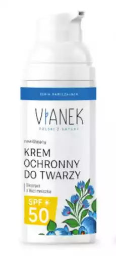 Vianek Nawilżający krem ochronny do twarzy SPF 50 50ml Zdrowie i uroda Kosmetyki i akcesoria Pielęgnacja ciała