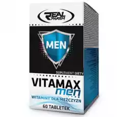 REAL PHARM VITAMAX MEN WITAMINY DLA MĘŻCZYZN 60 TABLETEK Zdrowie i uroda Zdrowie Witaminy minerały suplementy diety