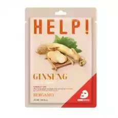 Bergamo Help Sheet Mask maska do twarzy z Ginseng 25ml Zdrowie i uroda Kosmetyki i akcesoria Pielęgnacja twarzy Maseczki