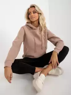 Bluza kangurka beżowy casual kaptur rękaw długi Odzież obuwie dodatki Bluzy i swetry