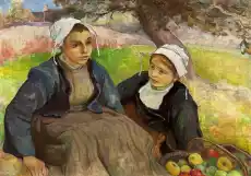 Reprodukcja Two Breton women with a basket of apple Władysław Ślewiński Dom i ogród Wyposażenie wnętrz Dekoracja Obrazy i plakaty