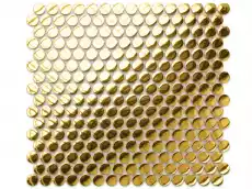 MOZAIKA CERAMICZNA CANDY PENNY DOTS ZŁOTA GOLD Dom i ogród Budowa i Materiały budowlane Wykończenie podłogi i ścian Płytki