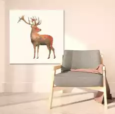 Scandi deer skandynawski obraz na płótnie wymiary 40cm x 40cm Dom i ogród