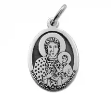 Medalik srebrny z wizerunkiem Matki Bożej Częstochowskiej MEDMBCZE01 Biżuteria i zegarki Wyroby jubilerskie Inne wyroby jubilerskie