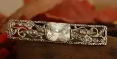 SALVA srebrna broszka brosza z kryształem Biżuteria i zegarki Wyroby jubilerskie Broszki