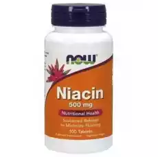 NOW FOODS NIACIN 500mg 100 TABS Zdrowie i uroda Zdrowie