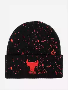 Czapka Zimowa Zawijana Czarna Mitchell Ness Chicago Bulls NBA Nep Knit HWC Odzież obuwie dodatki Galanteria i dodatki Nakrycia głowy Czapki