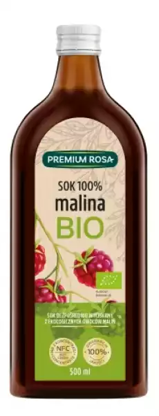 Malina sok 100 bez cukru BIO 500 ml Premium Rosa Artykuły Spożywcze Produkty dietetyczne Soki