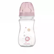 CANPOL 35217 Butelka szerokootworowa antykolkowa Easystart Newborn Baby 240 ml różowe kwiatki Zdrowie i uroda